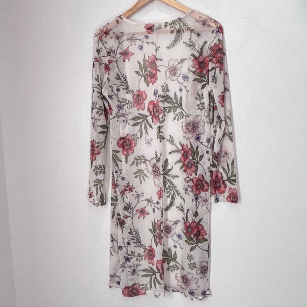 Purple Snow Floral Mesh Komono Women's Size Large-XL  Romantic Fairy Neutral*C98